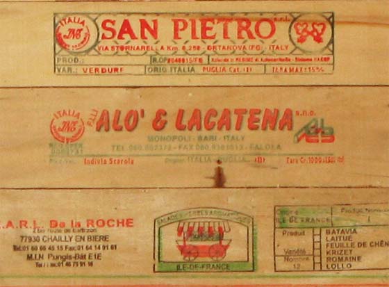 Recycle kunst - Detail Geef ons dagelijks groenten en fruit paneel 1